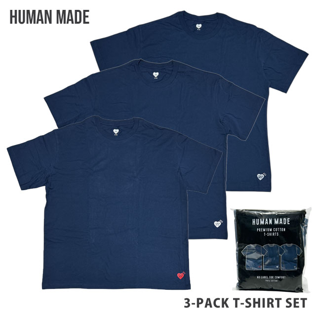 正規品・本物保証 新品 ヒューマンメイド HUMAN MADE 3-PACK T-SHIRT SET Tシャツ 3枚セット メンズ レディース 新作 NIGO ニゴー APE KAWS ガールズドントクライ 半袖Tシャツ