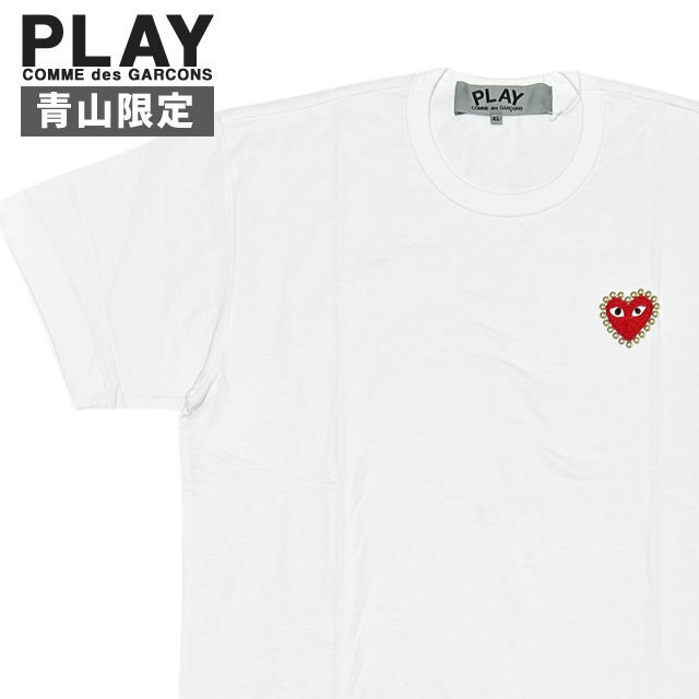 楽天CliffEdgeR正規品・本物保証 新品 プレイ コムデギャルソン PLAY COMME des GARCONS 青山限定 STUDS RED HEART TEE スタッズ Tシャツ メンズ レディース ハート ロゴ 新作 YX-T074-051 半袖Tシャツ