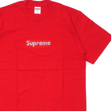 新古品/未使用 シュプリーム Supreme 19SS 25th Anniversary Swarovski Box Logo Tee 25周年記念 スワロフスキー ボックスロゴ Tシャツ RED レッド メンズ Sサイズ 104002875033 (半袖Tシャツ)