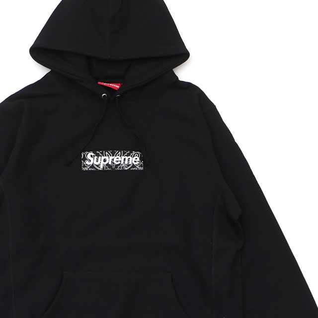 楽天CliffEdgeR正規品・本物保証 新古品/未使用 シュプリーム Supreme 19FW Bandana Box Logo Hooded Sweatshirt バンダナ ボックスロゴ フーディー スウェット パーカー BLACK ブラック メンズ Mサイズ 2019FW 111001481041