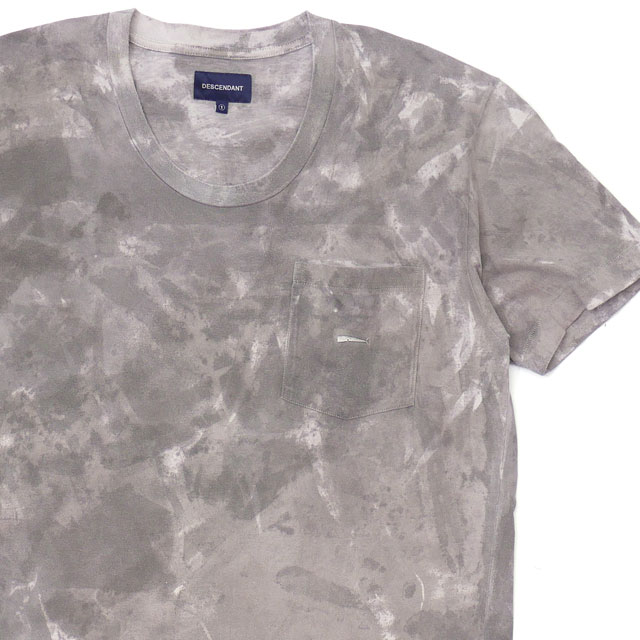 正規品・本物保証 ディセンダント DESCENDANT TIE DYE POCKET S/S TEE タイダイ Tシャツ GRAY グレー メンズ サイズ1  104003353512 (半袖Tシャツ) CE02