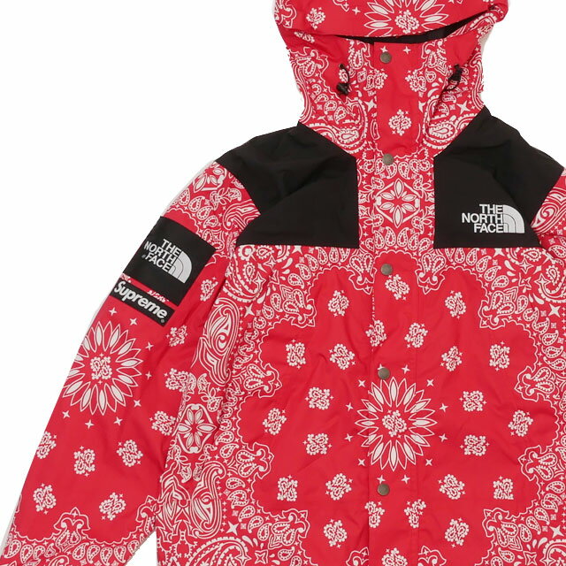 正規品 本物保証 シュプリーム Supreme x ザ ノースフェイス THE NORTH FACE 14FW Bandana Mountain Parka Jacket バンダナ ペイズリー RED レッド メンズ Sサイズ 【中古】 2014FW (OUTER)