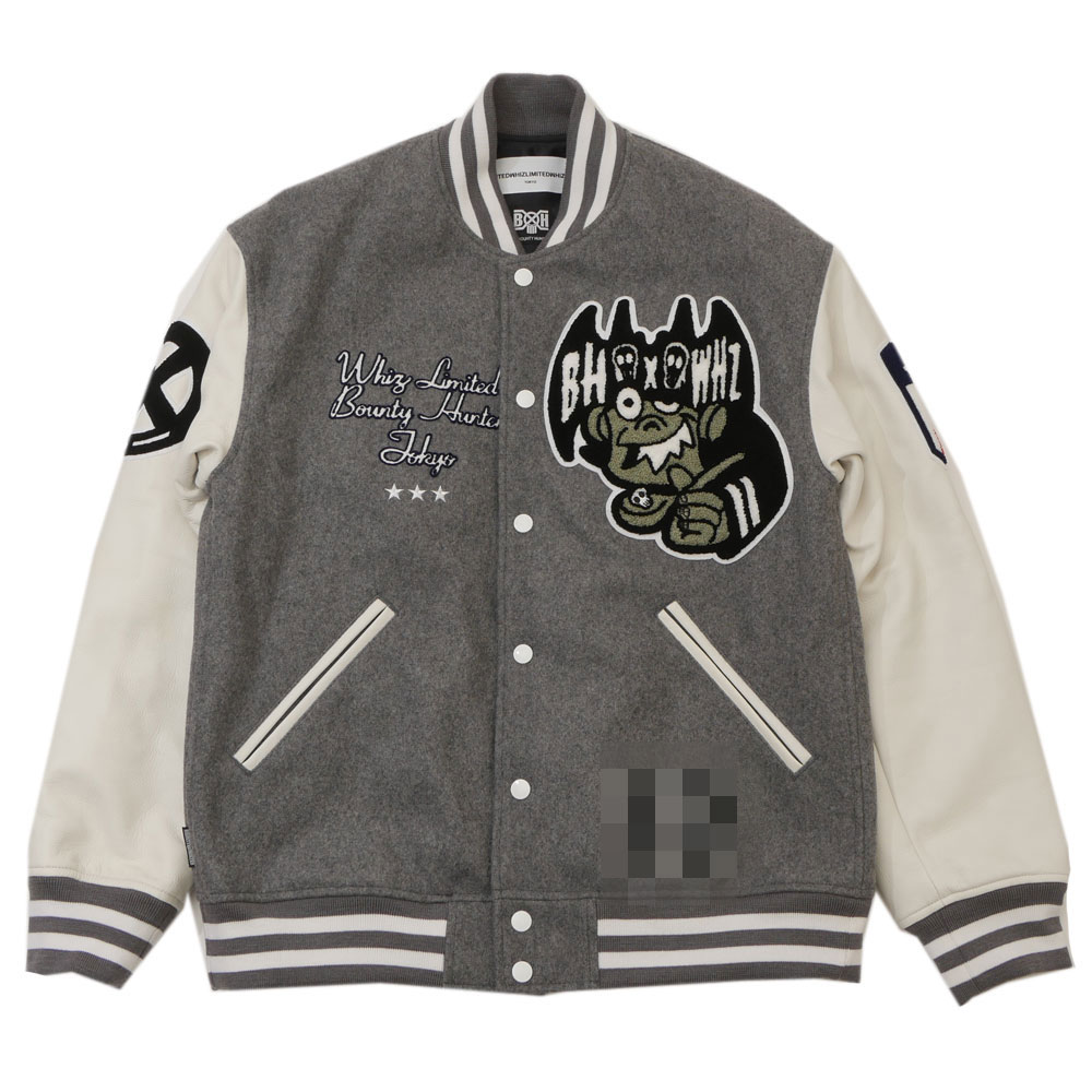 正規品・本物保証 ウィズリミテッド WHIZ LIMITED x バウンティハンター BOUNTY HUNTER COLLABORATION STA JACKET スタジャン GRAY グレー メンズ Lサイズ 【中古】 (OUTER) CE01