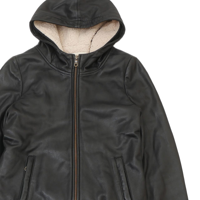 正規品 本物保証 カージュ シップス KHAJU SHIPS LEATHER HOODED JACKET レザー フード ジャケット レディース【中古】羊革 (OUTER)