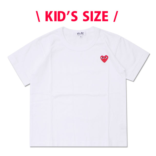 コム デ ギャルソン 【月間優良ショップ7度受賞】 プレイ コムデギャルソン PLAY COMME des GARCONS KIDS HEART WAPPEN TEE Tシャツ WHITE 200007980520 【新品】