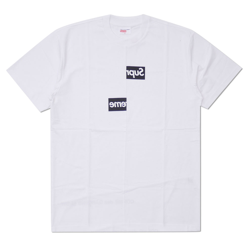 Supreme X Comme Des Garcons Shirt Split Box Logo Tee White