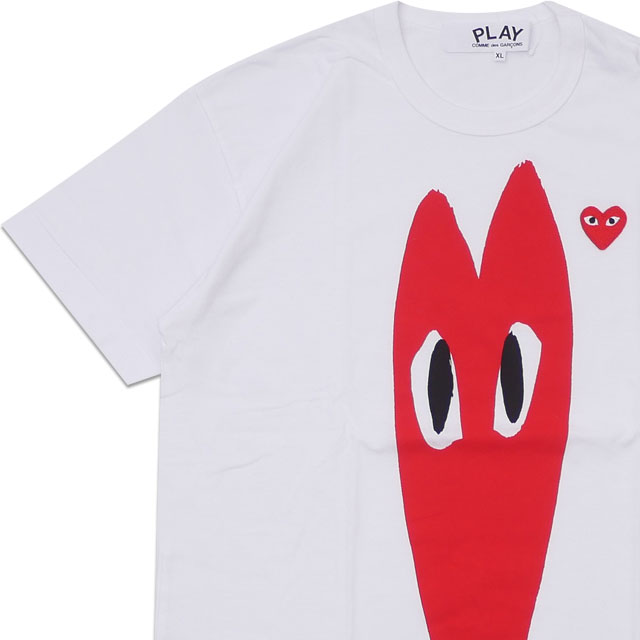 コム デ ギャルソン 【月間優良ショップ7度受賞】 プレイ コムデギャルソン PLAY COMME des GARCONS MEN'S TALL RED HEART TEE Tシャツ WHITE ホワイト 白 メンズ 【新品】 200008083060