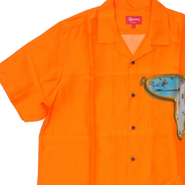 【月間優良ショップ7度受賞】 新品 シュプリーム SUPREME The Persistence of Memory Silk S/S Shirt 半袖シャツ ORANGE オレンジ メンズ