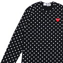 コム デ ギャルソン 【月間優良ショップ7度受賞】 新品 プレイ コムデギャルソン PLAY COMME des GARCONS MENS DOT RED HEART L/S TEE 長袖Tシャツ BLACK ブラック 黒 メンズ