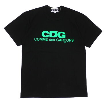 新品 コムデギャルソン CDG COMME des GARCONS FLUORESCENT LOGO TEE Tシャツ BLACKxGREEN ブラック 黒 メンズ 新作