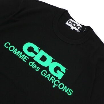 新品 コムデギャルソン CDG COMME des GARCONS FLUORESCENT LOGO TEE Tシャツ BLACKxGREEN ブラック 黒 メンズ 新作