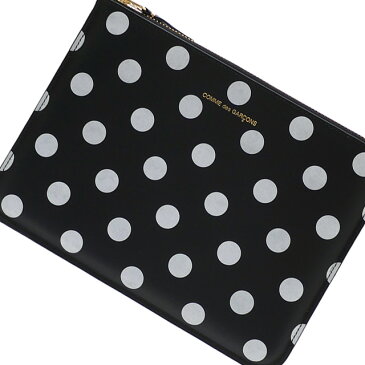 【2022年3月4月度 2ヶ月連続月間優良ショップ受賞】新品 コムデギャルソン Wallet COMME des GARCONS POLKA DOTS PRINTED Pouch クラッチバッグ ポーチ BLACKブラック 黒 メンズ レディース 39ショップ