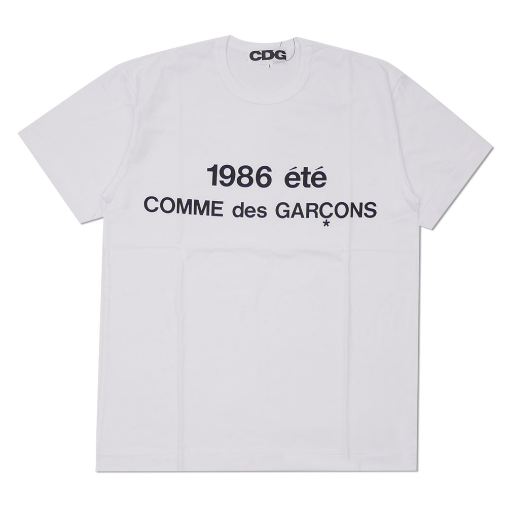 【2022年3月4月度 2ヶ月連続月間優良ショップ受賞】新品 コムデギャルソン CDG COMME des GARCONS STAFF COAT PRINT TEE Tシャツ WHITE ホワイト 白 メンズ 39ショップ