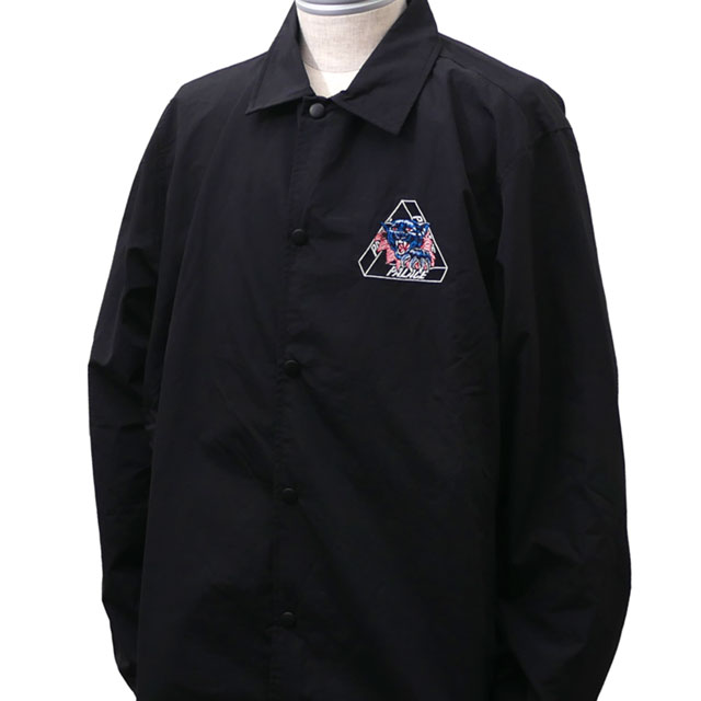 【月間優良ショップ7度受賞】 新品 パレス スケートボード Palace Skateboards RIPPED COACH JACKET コーチジャケット BLACK ブラック 黒 メンズ