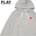 【月間優良ショップ7度受賞】 新品 プレイ コムデギャルソン PLAY COMME des GARCONS MENS RED HEART PULLOVER PARKA パーカー GRAY グレー 灰色 メンズ