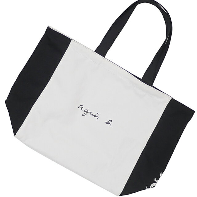 【2023年8月度 通算6度目の月間優良ショップ受賞】 新品 アニエスベー ボヤージュ agnes b. VOYAGE リバーシブル トートバッグ M WHITExBLACK メンズ レディースのサムネイル