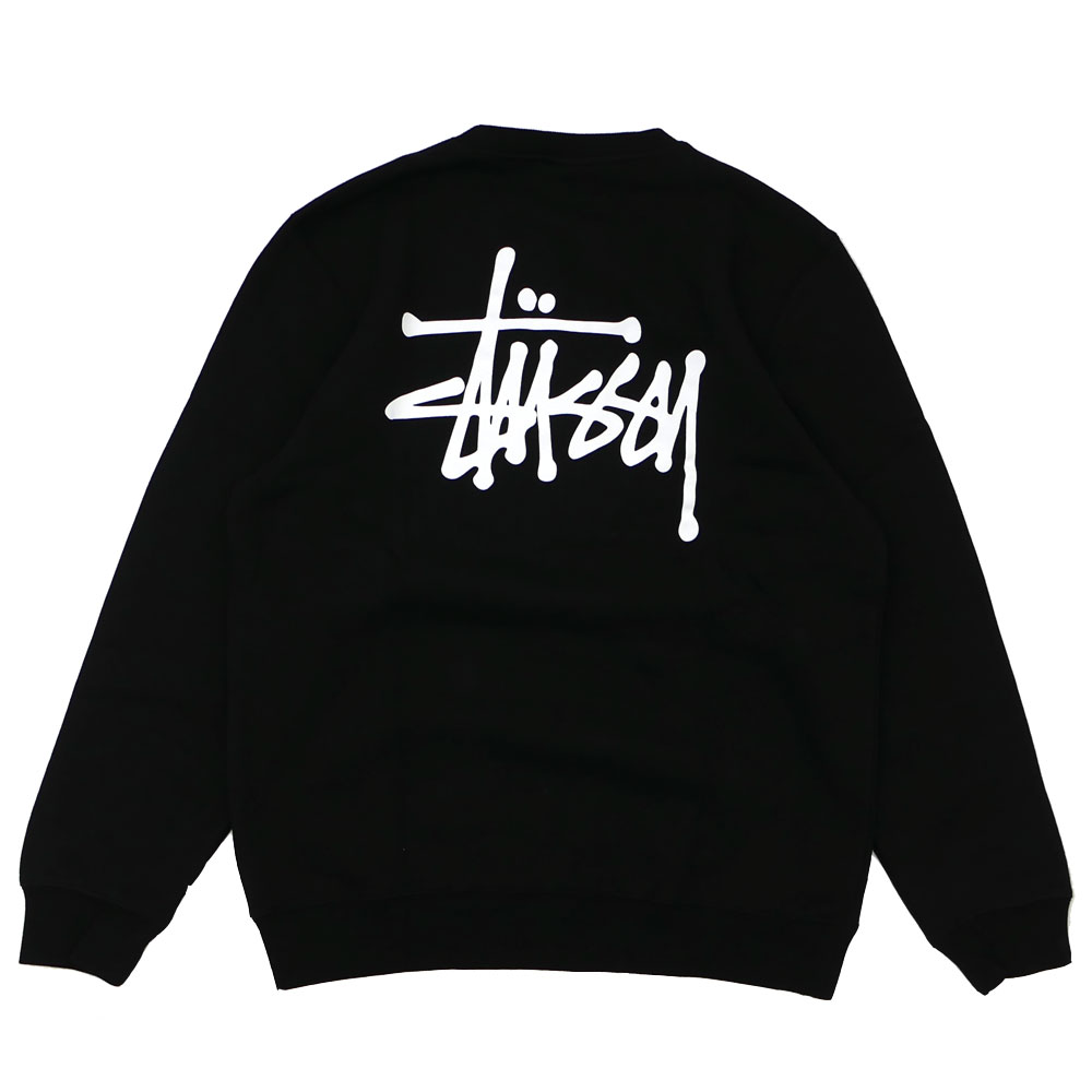 【月間優良ショップ7度受賞】 新品 ステューシー STUSSY Basic Stussy Crew クルースウェット BLACK ブラック 黒 メンズ