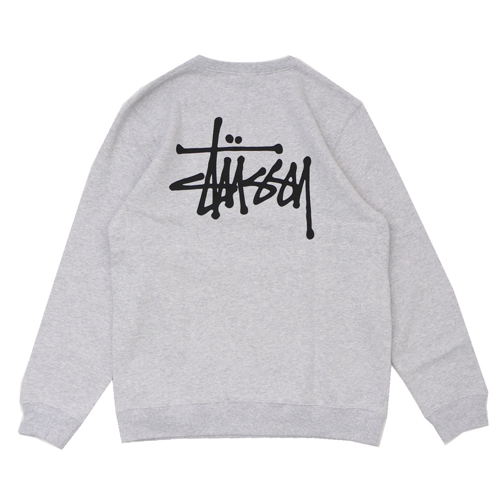 【月間優良ショップ7度受賞】 新品 ステューシー STUSSY Basic Stussy Crew クルースウェット ASH HEATHER GREY グレー 灰 メンズ