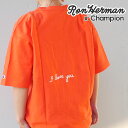 ロンハーマン 服 メンズ 【月間優良ショップ7度受賞】 新品 ロンハーマン RHC Ron Herman x チャンピオン Champion I Love You Tee リバースウィーブ Tシャツ ORANGE オレンジ メンズ