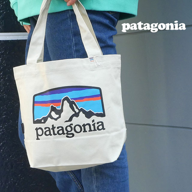 【2022年3月4月度 2ヶ月連続月間優良ショップ受賞】新品 パタゴニア Patagonia P-6 Logo Mini Tote トートバッグ エコバッグ Pastel P-6 Logo Bleached Stone ベージュ FRHB 59275 メンズ レディース 39ショップ