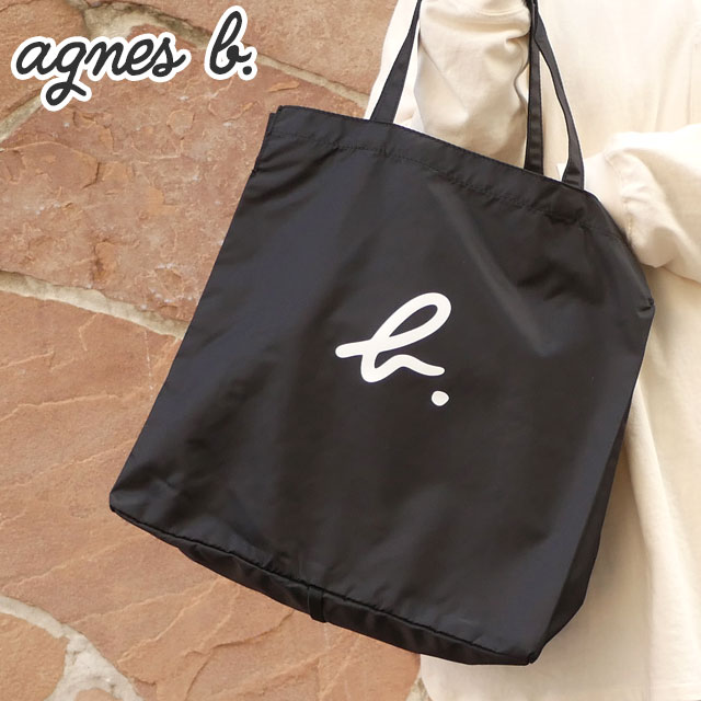 【月間優良ショップ7度受賞】 新品 アニエスベー agnes b. PAS29-01 ナイロン エコバッグ BLACK ブラック 黒 レディースのサムネイル