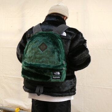 【2021年3月度 月間優良ショップ受賞】 新品 シュプリーム SUPREME x ザ ノースフェイス THE NORTH FACE Faux Fur Backpack バックパック GREEN グリーン 緑 メンズ レディース 新作