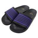 【月間優良ショップ7度受賞】 新品 ニードルズ NEEDLES Shower Sandals Track Line サンダル BLACKxPURPLE ブラック 黒 メンズ レディース