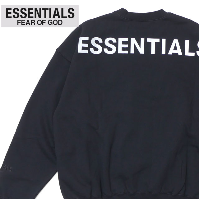 【月間優良ショップ7度受賞】 新品 エッセンシャルズ ESSENTIALS Reflector Backprint Crewneck Sweat クルースウェット BLACK ブラック メンズ フィアオブゴッド FEAR OF GOD FOG