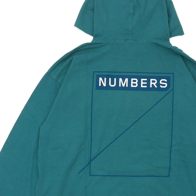 【月間優良ショップ7度受賞】 新品 ナンバーズ Numbers 2-TONE 12:45 ANGEL JERSEY PULLOVER パーカー DEEP TURQUOISE メンズ