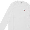 【2023年11月度 通算7度目の月間優良ショップ受賞】 新品 プレイ コムデギャルソン PLAY COMME des GARCONS SMALL RED HEART L/S TEE 長袖Tシャツ WHITE ホワイト メンズ