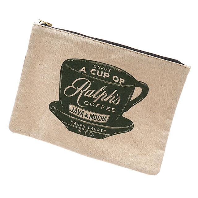 【月間優良ショップ7度受賞】 新品 ラルフズ コーヒー Ralph's Coffee ZIPPER POUCH ジッパー ポーチ NATURAL ナチュラル メンズ レディース ポロ ラルフローレン POLO RALPH LAUREN