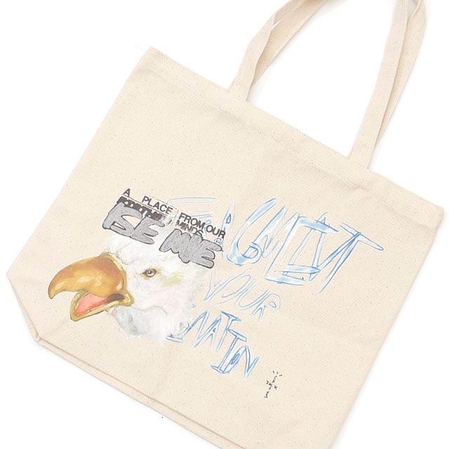 【数量限定特別価格】 新品 カクタスジャック Cactus Jack x フラグメントデザイン Fragment Design FLAMES TOTE トートバッグ NATURAL..