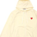 【月間優良ショップ7度受賞】 新品 プレイ コムデギャルソン PLAY COMME des GARCONS MENS JERSEY RED HEART ZIP HOODIE パーカー IVORY アイボリー メンズ