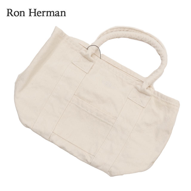 【2022年3月4月度 2ヶ月連続月間優良ショップ受賞】 新品 ロンハーマン Ron Herman Organic Denim Tote Bag S トートバッグ IVORY アイボリー メンズ レディース 新作 39ショップ