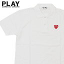 コム デ ギャルソン 【月間優良ショップ7度受賞】 新品 プレイ コムデギャルソン PLAY COMME des GARCONS MENS RED HEART POLO SHIRT ポロシャツ WHITExRED メンズ 新作