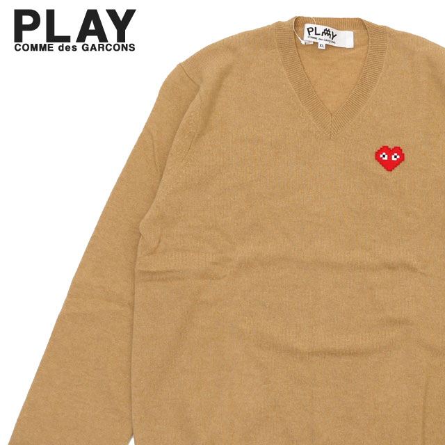 楽天Cliff Edge【月間優良ショップ7度受賞】 新品 プレイ コムデギャルソン PLAY COMME des GARCONS x インベーダー Invader V Neck Sweater ニット セーター CAMEL キャメル メンズ レディース 新作