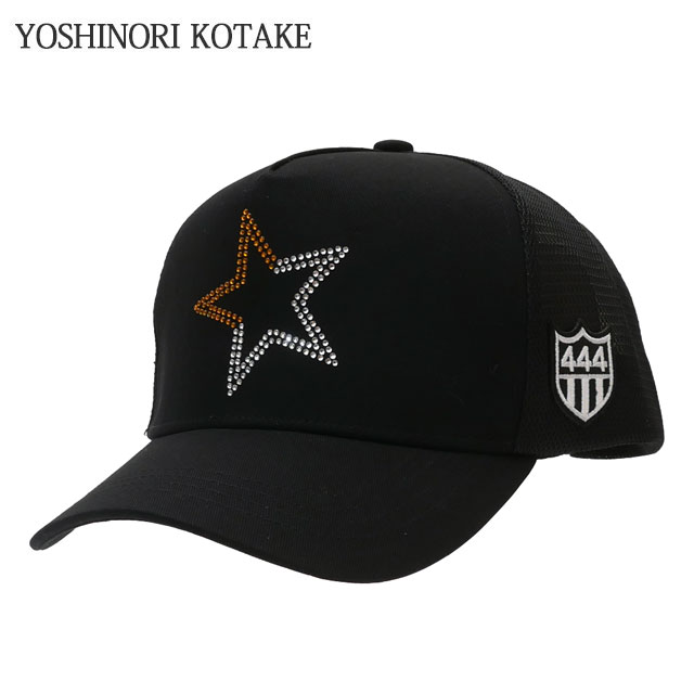 【月間優良ショップ7度受賞】 新品 ヨシノリコタケ YOSHINORI KOTAKE x バーニーズ ニューヨーク BARNEYS NEWYORK BLACK LINE 2TONE STAR LOGO RHINESTONE MESH CAP キャップ BLACK ブラック 黒 メンズ 新作 ETBN-9