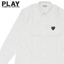 コム デ ギャルソン 【月間優良ショップ7度受賞】 新品 プレイ コムデギャルソン PLAY COMME des GARCONS Black Heart L/S Shirt 長袖シャツ WHITE ホワイト 白 メンズ