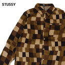 【月間優良ショップ7度受賞】 新品 ステューシー STUSSY Wobbly Check L/S Shirt チェック 長袖シャツ ストックロゴ BROWN ブラウン メンズ