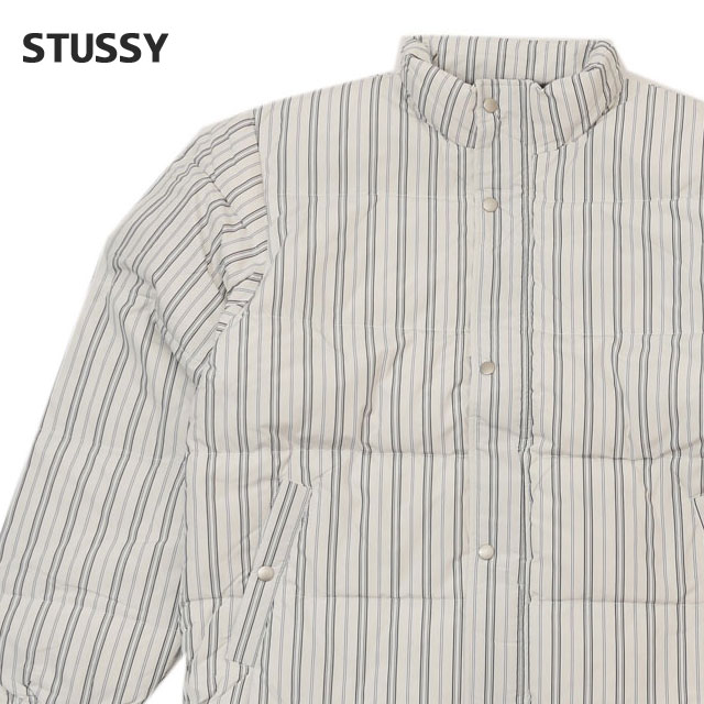 ステューシー ジャケット メンズ 【月間優良ショップ7度受賞】 新品 ステューシー STUSSY Stripe Down Puffer Jacket ダウンジャケット BONE ボーン メンズ