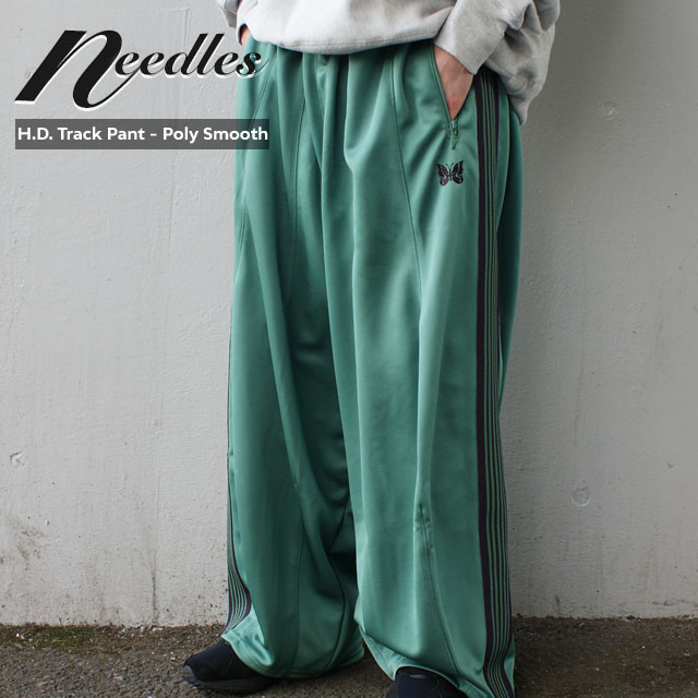 【月間優良ショップ7度受賞】 新品 ニードルズ NEEDLES H.D. Track Pant Poly Smooth ヒザデル トラックパンツ EMERALD エメラルド メンズ 新作 ラインパンツ サイドライン ジャージ チョウチョ パピヨン ストリート