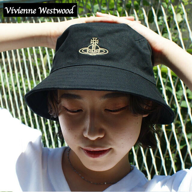 【月間優良ショップ7度受賞】 新品 ヴィヴィアン・ウエストウッド Vivienne Westwood ロンドン バケットハット BLACK ブラック 黒 メンズ レディース 新作