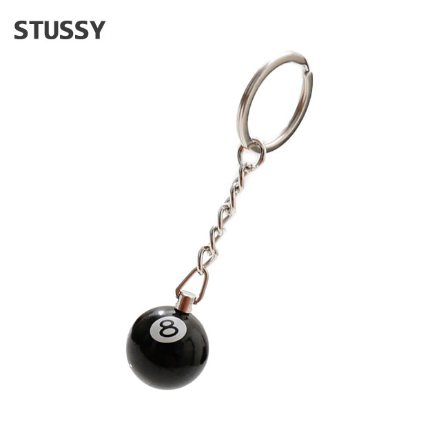 【月間優良ショップ7度受賞】 新品 ステューシー STUSSY 8 BALL KEYCHAIN キーチェーン キーホルダー BLACK ブラック 黒 メンズ レディース 新作