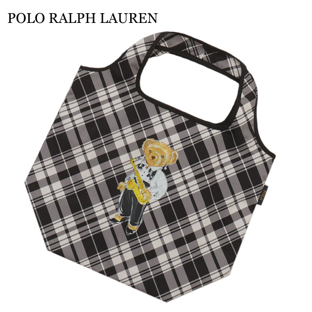 【月間優良ショップ 8度受賞】 新品 ポロ ラルフローレン POLO RALPH LAUREN ポロベア チェック Shopping Bag ショッピングバッグ トートバッグ BLACK ブラック 黒 メンズ レディース