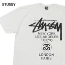 【月間優良ショップ7度受賞】 新品 ステューシー STUSSY WORLD TOUR TEE Tシャツ WHITE ホワイト 白 メンズ