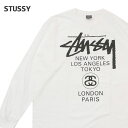 ステューシー 【月間優良ショップ7度受賞】 新品 ステューシー STUSSY WORLD TOUR LS TEE 長袖Tシャツ WHITE ホワイト 白 メンズ