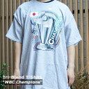 yԗDǃVbv7x܁z Vi WBC 2023 Champions Tri-Blend T-Shirt Wp {\ DLO bJ[ TVc Japan Baseball LEGENDS TEE GRAY COf V