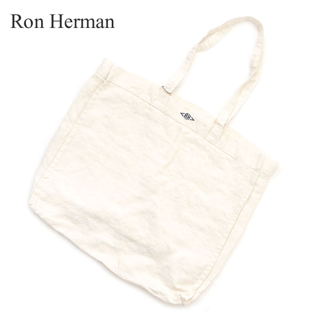 ロンハーマン　マザーズバッグ 【月間優良ショップ7度受賞】 新品 ロンハーマン Ron Herman Linen Grocery Bag トートバッグ WHITE ホワイト メンズ レディース 新作