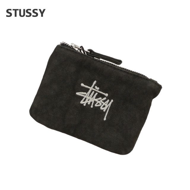 【月間優良ショップ7度受賞】 新品 ステューシー STUSSY CANVAS COIN POUCH コインポーチ コインケース カードケース BLACK ブラック 新作