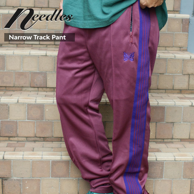 【月間優良ショップ7度受賞】 新品 ニードルズ NEEDLES Narrow Track Pant Poly Smooth ナロー トラック パンツ WINE ワイン 新作 ニードルス ネペンテス ラインパンツ サイドライン ジャージ …